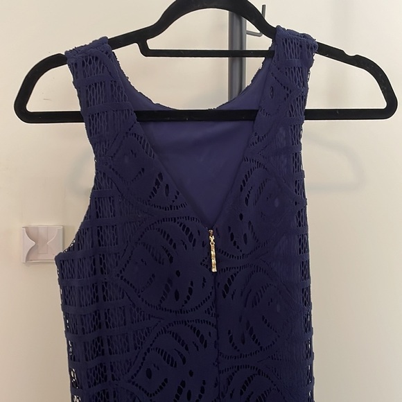 Lilly Pulitzer navy knit crochet cocktail dress - Picture 6 of 12